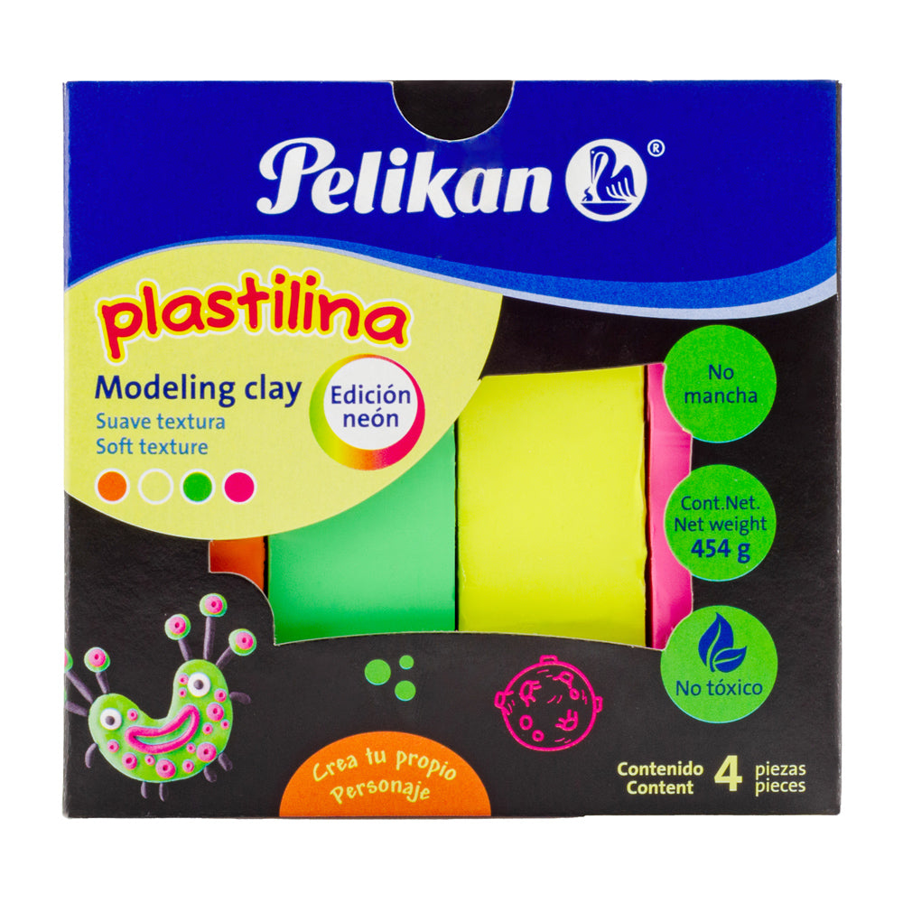 Plastilina Pelikan colores neón caja con
