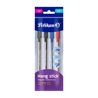 Polybag con 4 bolígrafos Hang Stick Punta 1 mm