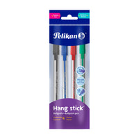 Polybag con 4 bolígrafos Hang Stick Punta 1 mm