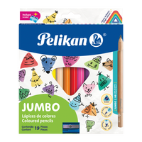 Lápices de colores triangulares JUMBO caja con 18 colores
